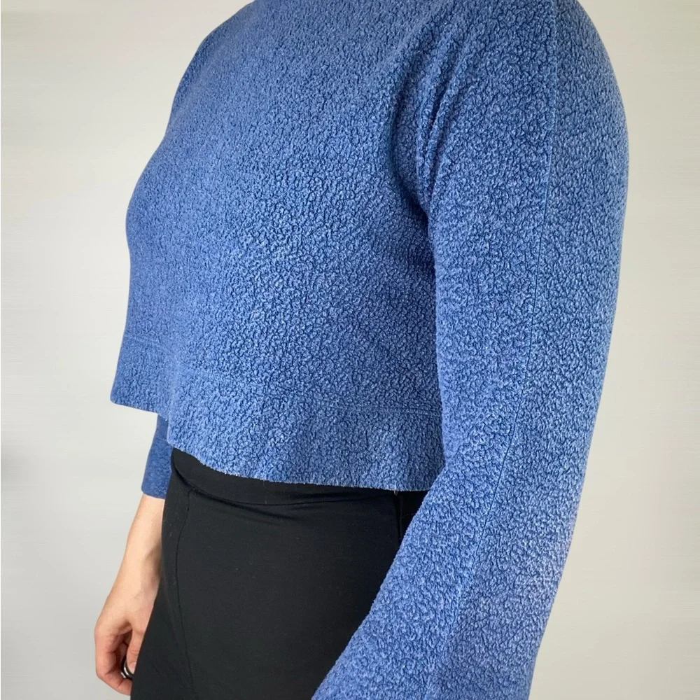 REFORMATION Boat Neck 3/4 Sleeve Blue Crop Top Pullover Relaxed Fit‎ Casual